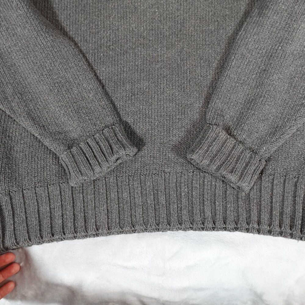 Vintage Polo Ralph Lauren Cotton Knit Sweater Mens XL Heavyweight Gray - Picture 4 of 8